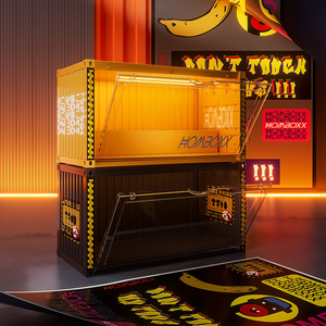 Hộp đựng mô hình nhân vật có đèn LED, hình vuông, xếp chồng được, số lượng đặt hàng tối thiểu thấp, bán buôn, có sẵn trong kho - Product Image 1