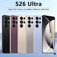 Smartphone 2025 S26 Ultra 5G Versi Global 16GB+1TB Android 15 Kamera Belakang 108MP LED 7000mAh+ Layar 7"+120Hz Kamera Kecantikan Dual SIM
