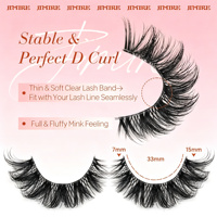 DQL Extensions de cils en cheveux synthétiques à 14 rangs, faites à la main, thermocollées, pour pose en grappe, avec pointes de scellement, naturelles et douces, pour plateaux pré-faits DIY