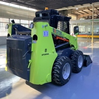 Mini-chargeuse sur pneus autoportée, moteur diesel, haute efficacité, équipement de construction