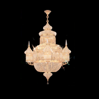 Vigorquatre — lustre suspendu doré en cristal, luminaire décoratif d'intérieur, idéal pour un restaurant, une église ou une villa, prix de gros