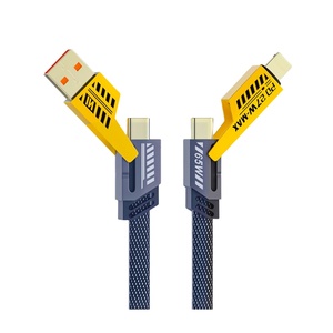 Siêu nhanh phí Kẽm hợp kim 4 trong 1 sạc cáp kim loại bền <span class=keywords><strong>USB</strong></span> Cáp dữ liệu 65 Wát cáp với gói - Product Image 1