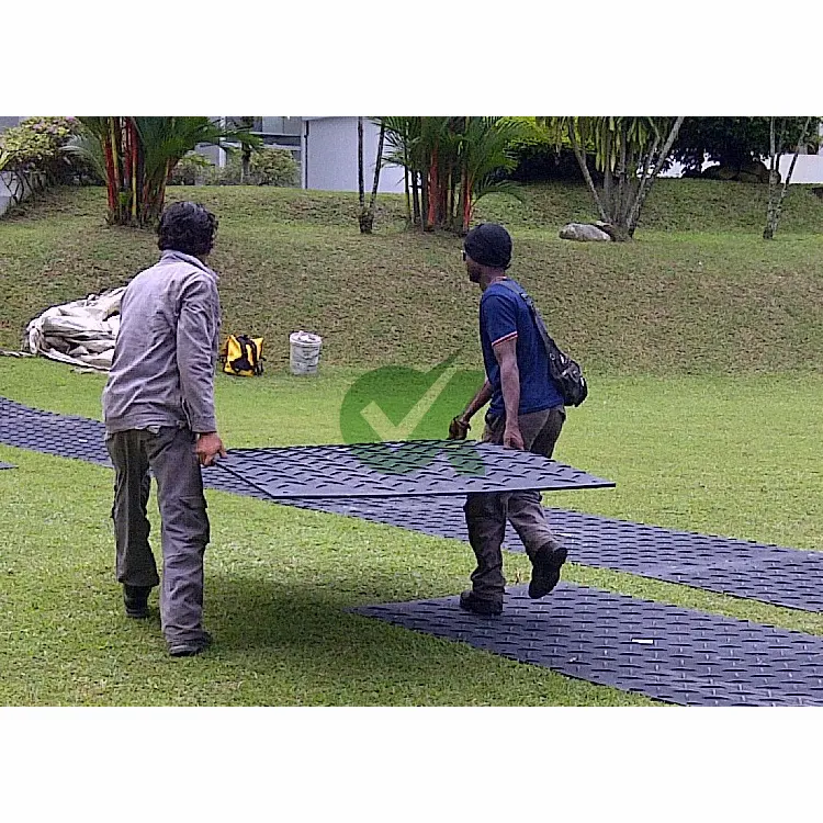 Custom High Quality Temporary Anti-slip Wear-resistant Heavy Duty Pe 4*8 HDPE Running Track Covers Ground Protection Mats