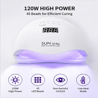 Lampe UV LED professionnelle 130W en alliage d'aluminium à double longueur d'onde avec plaque inférieure amovible pour le séchage du gel à domicile
