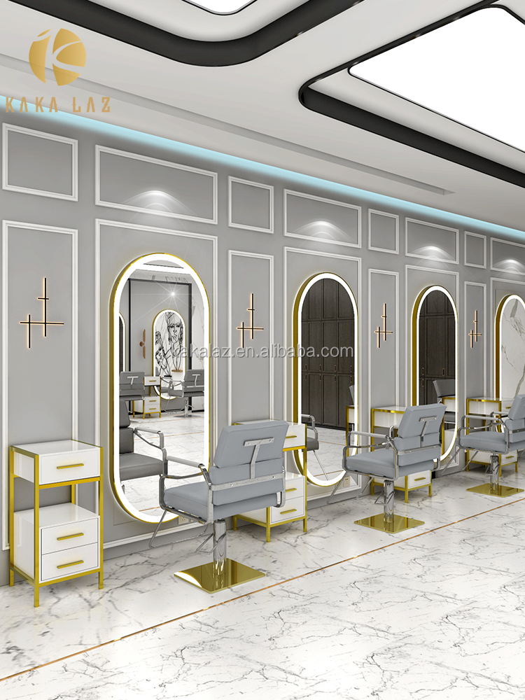 高級LEDライトミラーキャビネットヘアビューティーサロンLED