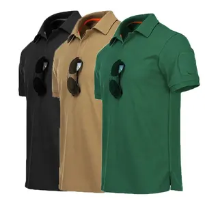 Men's Short Sleeved sweat moisture Quick Dry Polo Men's T-shirt Men's Clothing Uniform pique Polo Shirt