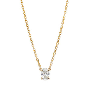 จี้เพชรทรงรีคิวบิกเซอร์โคเนีย สร้อยคอแฟชั่น เครื่องประดับสำหรับผู้หญิง สร้อยคอขายส่ง เงินแท้ 925 สร้อยคอแบบมินิมอล - Product Image 1