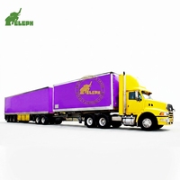 Remolque de Plataforma Plana de 3 Ejes para Trabajo Pesado, Remolque de Carga para Vehículos Largos, Remolque de Caja para Camioneta