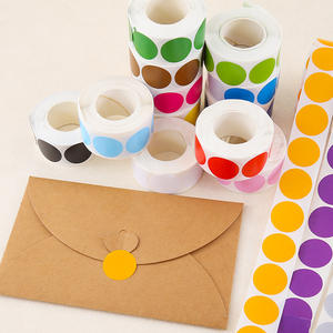 500 uds/rollo 1 pulgada de color circular autoadhesivo etiquetas adhesivas sobre sellado, decoración de regalo etiqueta redonda de color sólido - Product Image 4