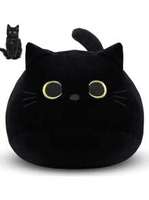 Chat noir en peluche oreiller poupée peluches chat animaux en peluche poupée Anime chat peluches jouets pour garçons filles amis chambre décoration