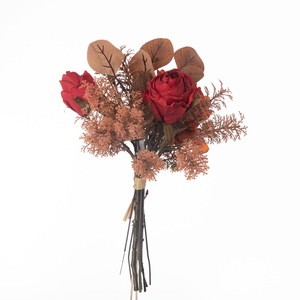 ช่อดอกกุหลาบประดิษฐ์ Ruoyue ช่อดอกไม้แห้งตกแต่งงานแต่งงานและบ้าน CF01102 - Product Image 3