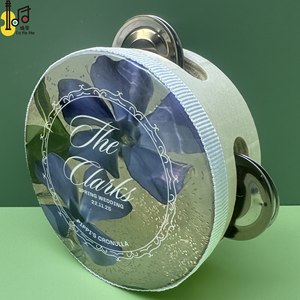 2025 strumento musicale personalizzato all'ingrosso felice portare matrimonio personalizzato Mini tamburello 4 pollici tamburo a mano prezzo - Product Image 2