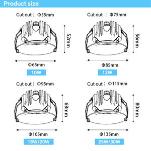 Faretto da Incasso Moderno in Alluminio con Cornice Sottile IP65, Antiabbagliamento, per Soggiorno, Spettro Completo, Foro da 75mm - Product Image 2