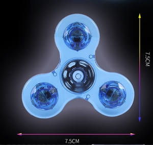 Tùy Chỉnh Ba Lá Ngón Tay Spinner Đầy Màu Sắc Màu Đen Công Nghệ Tay Spinnable Top Sáng Nhựa Fidget Spinner - Product Image 3