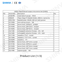 Ensemble d'instruments de chirurgie maxillo-faciale SHINVA, 42 pièces, instruments de chirurgie plastique