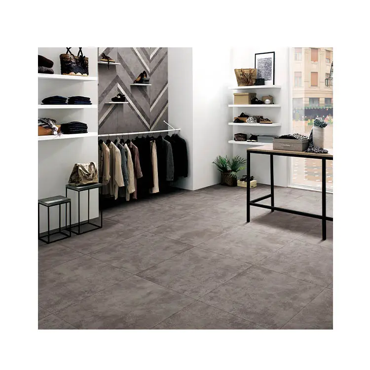 Porcelanato matt glazed tiles dubai indoor grey color 600x600mm homogeneous porcelain non slip rustic tile floor