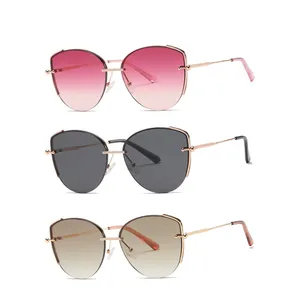 2024 mới hợp thời trang ống kính Nylon phân cực UV400 sang trọng lớn Cat Eye Designer Sun Glasses Sunglasses phụ nữ