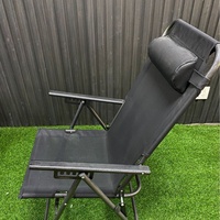 Chaise de pêche pliable portable à dossier haut, design moderne et simple, cinq positions réglables, pour camping, plage, bureau ou pause déjeuner
