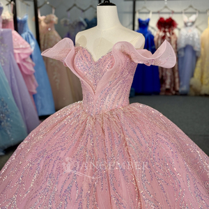 Pink Beaded <strong>Blush</strong> Puffy <strong>Ball</strong> <strong>Gown</strong> Off Shoulder Birthday Pageant Dress Vestidos De 15 Girls 16 Anos Quinceanera Dresses Dy1344 - Product Image 5