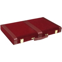 Ensemble de backgammon de luxe 18 pouces de taille moyenne classique marron luxueux jeu de société de backgammon en velours