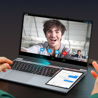 Nouveau design d'ordinateur portable Celeron NN100 15.6 + 7 pouces double écran SSD ordinateur portable pour les entreprises