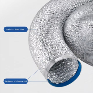 Tuyau de ventilation flexible en aluminium à <span class=keywords><strong>double</strong></span> couche pliable pour la climatisation - Product Image 4