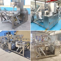 Mélangeur de cuisson commercial à gaz 400 litres, petite machine intelligente de préparation alimentaire avec agitateur automatique pour la fabrication de caramel et les épices