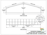 Abri d'atelier minier certifié résistant aux vents de 120 km/h, structure en A à pignon, 30x60m, PVC taupe, cadre galvanisé pour le stockage des fournitures de camp minier