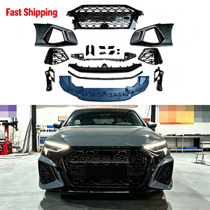 Ensemble de pare-chocs avant style <span class=keywords><strong>RS3</strong></span> avec calandre en nid d'abeille pour <span class=keywords><strong>Audi</strong></span> A3 8Y 2020-2024 berline <span class=keywords><strong>Sportback</strong></span>, kit carrosserie, garantie 1 an - Product Image 1