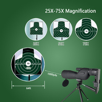 Longue-vue zoom 20-75x60 avec prisme BK7 et objectif large de 60 mm pour l'observation des oiseaux, l'astronomie et l'exploration en extérieur