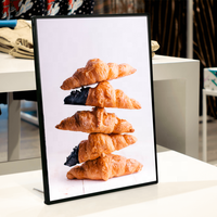 Caja de Luz LED de Vidrio Templado a Todo Color de Alto Brillo, Pantalla de Marco LED, Tablero de Menú Rectangular Personalizado, Caja de Luz Publicitaria a Prueba de Polvo