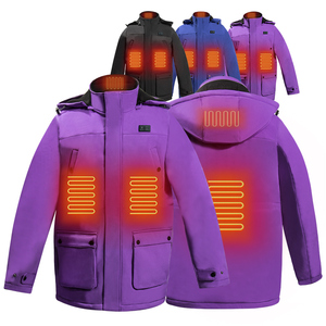 USB Heated Winter Jaet for <strong>Women</strong> Washable 5/8/9 Zone Infrared Electric Custom Logo Safe <strong>Parker</strong> Style With Vintage Hooded Collar - Product Image 1