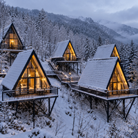 Maisons préfabriquées A-freame, conteneurs de luxe, maisons conteneurs triangulaires, kit avec salle de bain