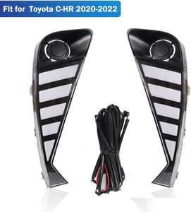 Kit de feux antibrouillard de jour à LED pour <span class=keywords><strong>Toyota</strong></span> C-HR <span class=keywords><strong>CHR</strong></span> 2019 2020 2021 <span class=keywords><strong>2022</strong></span> DRL clignotant antibrouillard avec ampoule lunette lumière du jour - Product Image 4