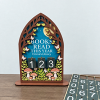 Compteur de lecture en bois sur le thème de la forêt, affichage numérique à feuilletage pour livres lus cette année, pour les amateurs de livres et la décoration de bibliothèque à domicile