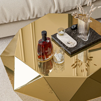 Table basse moderne en forme de diamant en acier inoxydable pour la maison meubles de salon d'hôtel
