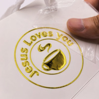 Autocollants en résine adhésive personnalisés avec estampage à chaud en feuille d'or et impression sérigraphique pour l'emballage de marques cosmétiques