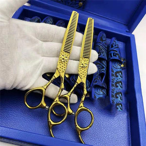 Tijeras de Peluquería Doradas de 6 Pulgadas, Tijeras de Entresacar para Diestros, Uso en Salón de Belleza, Fabricadas en Suzhou, Modelo DB - Product Image 5