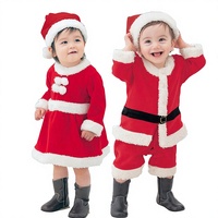 Vente flash - Ensemble de vêtements de fête en polyester de la marque BAIGE pour enfants, garçons et filles, costume de Père Noël, costume de Noël pour bébé