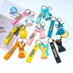 Porte-clés créatif Pikachu Eevee, figurine de dessin animé, porte-clés de voiture, cadeau pour <span class=keywords><strong>couple</strong></span>, sac - Product Image 2