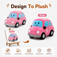 Jouet en peluche voiture rose personnalisé OEM ODM - Véhicule en peluche doux en gros pour mascotte de marque et cadeau, faible MOQ