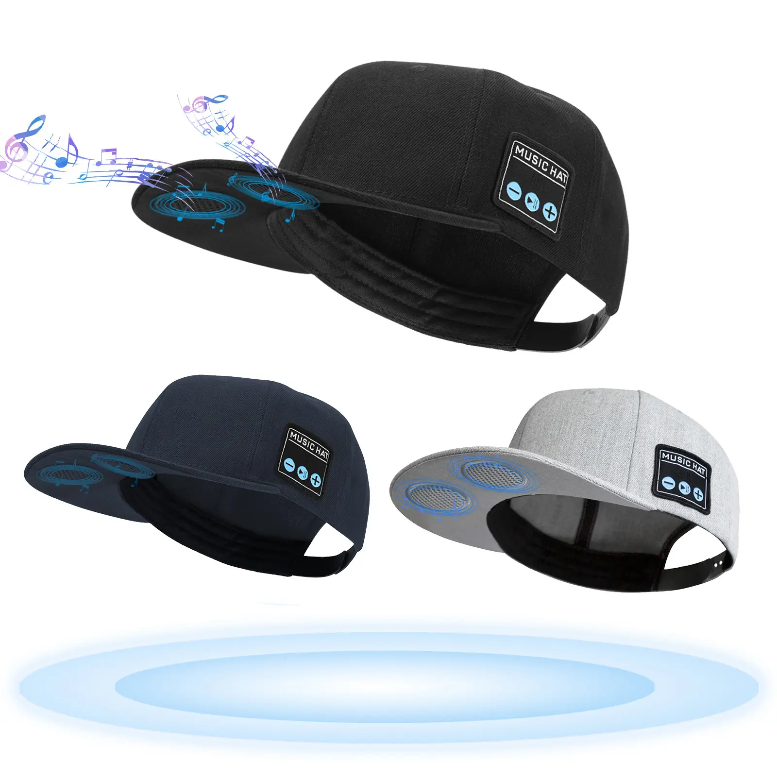 Bán Buôn Có Thể Điều Chỉnh Ngoài Trời Thể Thao Bóng Chày Trucker Cap Unisex USB Sạc Loa Bluetooth Không Dây Trucker Hat