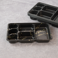 Unisupply Récipients alimentaires à emporter en plastique pour micro-ondes 5 Boîte à lunch Bento à 6 compartiments avec couvercles