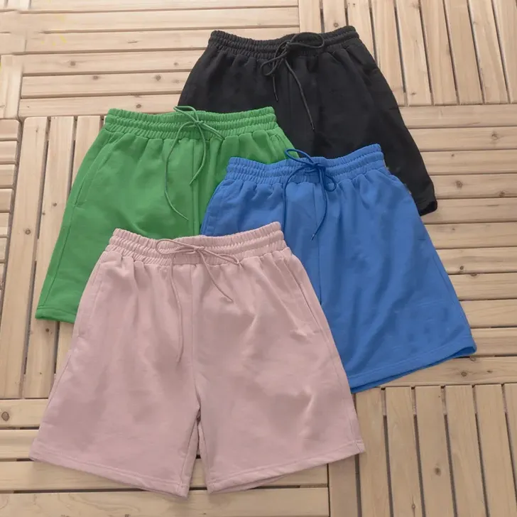 Shorts de couleur unie avec logo classique personnalisé de la meilleure qualité, joggers 100% coton confortables et décontractés pour hommes