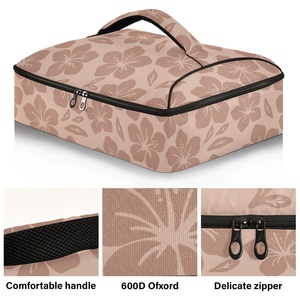 Sac isotherme réutilisable pour pique-nique et randonnée, avec fermeture éclair imperméable, motif fleur de hau hawaïenne personnalisée, pour hommes adultes - Product Image 2