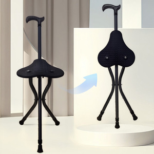 Canne de marche pliable pour personnes âgées, chaise de soutien antidérapante en alliage d'aluminium avec poignée, aide au massage et à la santé - Product Image 1