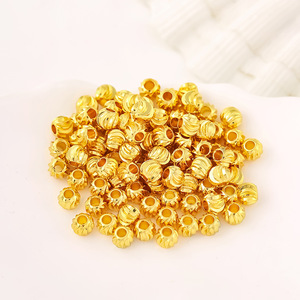 <b>Copper</b> Plated Round Beads Wheel Pattern Loose Spacer Beads For <b>Bracelet</b> Making Jewelry Findings D14 - Product Image 4