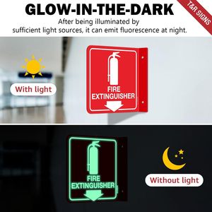 Panneau d'extincteur mural en acrylique imprimé UV phosphorescent 6 x 6 pouces, avec vis de fixation pour la sécurité domestique - Product Image 3