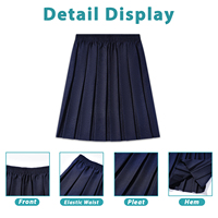 Logo personnalisé OEM ODM uniforme étudiant filles chemisier noir jupe ensemble robe marine jupe à manches courtes ensemble d'uniformes scolaires pour les filles