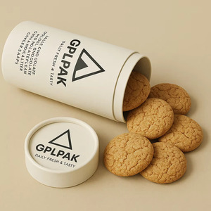 Scatola Rotonda in Cartone Personalizzata di Alta Qualità, Colore CMYK Partone Rosa Grigio per Biscotti - Product Image 4